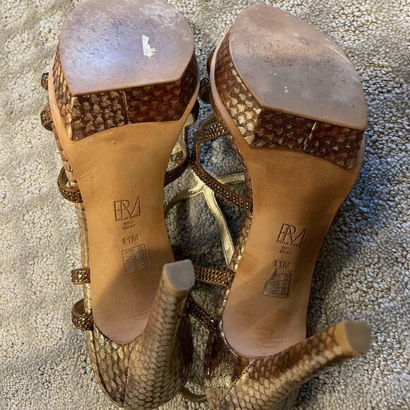 PELLE MODA Flirt Evening Sandal Bronze Snake - excellent condition - Picture 9 of 11